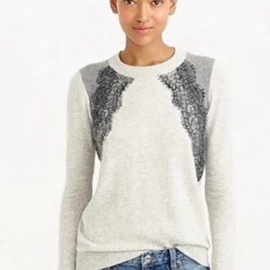 J Crew lace panel sweater